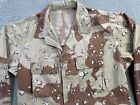 Vintage Military Shirt Mens Medium Coat Combat Chocolate Chip Camo Desert Storm