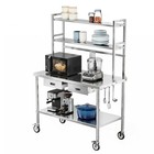48 x24  Heavy Duty Prep Table Commercial Stainless Steel Table W  Wheels drawers