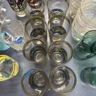 8 Culver Ltd Empress  Highball Cocktail Glasses Blue   Green Stripes 22kt Gold