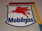 Vintage Nos Mobil Mobilgas Pegasus Horse 12  Porcelain Metal Gasoline   Oil Sign