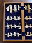 Bone Chess Set Hand Carved White Brown Hong Kong Chinese Export 2 5  King Mcm