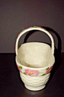 Franciscan Desert Rose Basket Weave Handled Basket Made In Portugal Euc