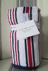 Tommy Hilfiger Hand Towels Set Of 2 Bathroom Red White Blue Striped 16x30 