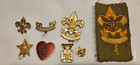 Vintage 1940-50 Boy Scout Lot  15  Pins And Position Patches   Awards Group