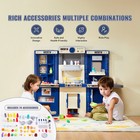 Kitchen Playset Kids Pretend Cooking Play Toy 74 Piece Accessories Blue