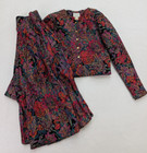 Vintage 80s 90s Expo Petite Women s Jacket Skirt Set Outfit Quilted Floral Sz 4p