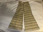 Iconic Vintage 70s Hip Hugger Yellow  Plaid  Bell Bottoms Original Free Shipping