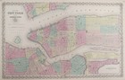 Original 1855 Colton s Hand Colored Map Of New York   Adjacent Cities