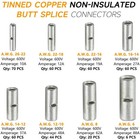 380pcs Non Insulated Butt Connectors Kit Butt Splice Connector Uninsulated Wire