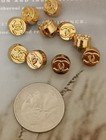 6 Pc Tiny Gold Chanel Button 