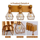 Brand New  3 Light Antique Brass Light With Geometric Lamp Shade