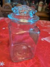 Antique Root Beer Glass Square Candy Jar W lid Apothecary 9 5    Yorkraft Vtg