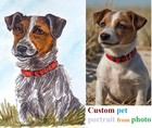Custom Pet Portrait Painting From Photo Made To Order   Pet Memorial Gift