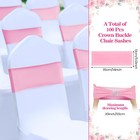 Vitalcozy 100x Spandex Chair Sashes With Crown Buckle Slider Stretch Chair Bands