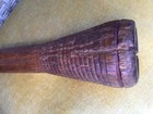 Antique Wooden Spool 8in Tall Beehive Style With Brass Ring Inside