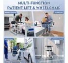 Patient Lift Wheelchair Adjustable Height Hydraulic Transfer Chair 440 Lb 4w