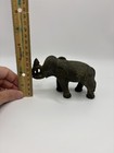 Vintage Cast Iron Elephant Raised Trunk Heavy Solid Antique Metalware 5   