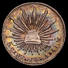 Segunda Rep  blica 5 Centavos  1 34 Gramosg  1867 Mexico Mo Km-397 Ebc