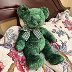 Retro Russ Berrie Green Jointed-look Teddy Bear Shawn