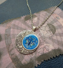 Moon Goddess Necklace Silver Pendant Jewelry Handmade New Blue Fashion Wiccan