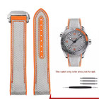 20 21 22mm For Omega Seamaster Planet Ocean Orange Blue Rubber Watch Band Strap