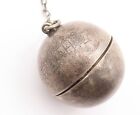 925 Sterling Silver Vintage Key Chain Antique Hollow Sphere  opens   Tr3733