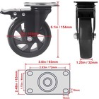 5 Inch Swivel Caster Wheels Set Of 4 Heavy Duty Locking Polyurethane Casters