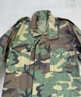 Vintage Military Jacket Medium Short Woodland Camo M65 Field Coat Us Army Usgi