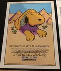 Charles Schulz Signed 1988 Metlife  snoopy Sphinx  Print Advertisement Jsa Loa