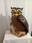 Large Light Up Ceramic Owl Lamp Figurine 21 x16 x13  Vintage Stunning 