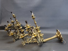 Pair Of Vintage Brass French Wall Sconces 6 Arms Candelabra Lights Lamps