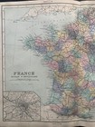 1891 France Original Antique Hand Coloured Map By G w  Bacon