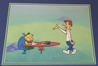1980s Jetsons Production Cel Of George   Elroy  Hand Painted Background With Coa