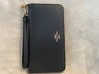 Brand New Womens Coach Designer Zip Wallet  W  Wristlet  Black   Gold 