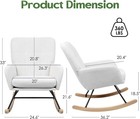 Nursery Rocking Chair Upholstered Glider Rocker White Grey Glider Rocker