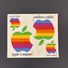 Vintage Original Apple Computer 4 Stickers Decals On Sheet Rainbow Log 1990 s