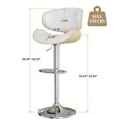Bar Stools Set Of 2 Bentwood Counter Chair Adjustable Swivel Faux Leather Ash