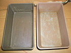 2 Vintage Aluminum Bread Loaf meatloaf Baking Pans 9  X 5  Many Scratches