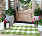 Green And White Front Porch Rug 2 x4 3 buffalo Plaid Checked Outdoor Rug 