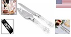 Elegant Stainless Steel Cake Knife   Server Set With Crystal Handle For Weddings
