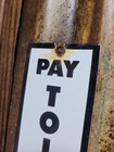 Vintage New York Central System Train Porcelain Sign Pay Toilet Railroad Station