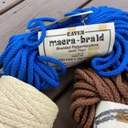 Lot Of 3 Vintage Twist Textured Cord Rope Macrame Brown Beige Blue Raven Size 6
