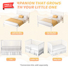 5-in-1 Convertible Crib  White Baby Bed  Converts From Baby Crib To Toddler Bed 