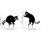 Whimsical Raccoon Metal Garden Stakes Outdoor Decor Yard Art Animal Silhouette