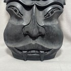 Handmade Vintage Wood Mask Black Carved Tribal Totem Wall Art Tiki Decor 22 