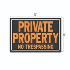 Private Property No Trespassing Aluminum Sign 8x12 Orange black Usa Ts894