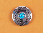 10pc 30mm Blue Turquoise Flower Western Headstall Saddle Silver Concho Screwback