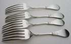 Gorham New Tipt Sterling Silver 4 Forks 7  Luncheon Size 19th Century American