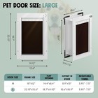 3-flap Dog Door  All Aluminum Alloy White Large Doggie Door Up To 110 Pounds