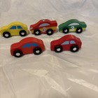 Lot Of 5 Melissa And Doug Wooden Vehicles Cars